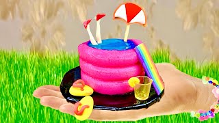 How To Make Barbie Pool CAKE 💕 Satisfying Rainbow Mini Cakes Recipe | ASMR Mini Cooking MINIYUMTURE