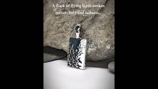 Atmospheric author's pendant "Flying Birds" #jewelry #handmadejewelry #jewellery #birds