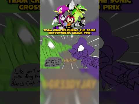 Team Chaotix during the Sonic Crossworlds Grand Prix