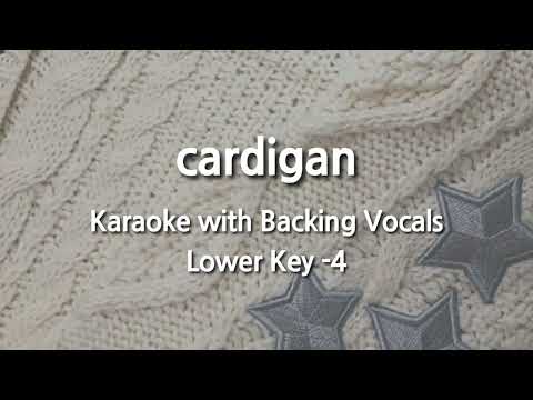 cardigan (Lower Key -4) Karaoke with Backing Vocals