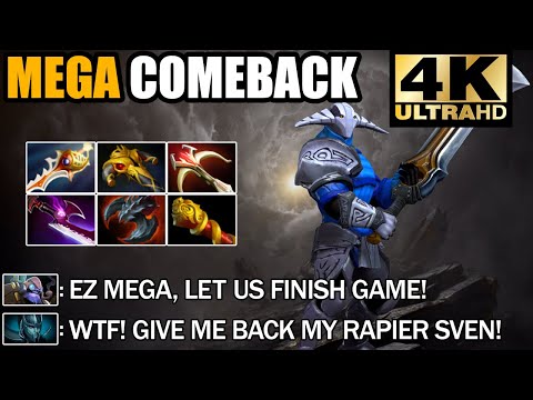IMBA Aghanim's Scepter SVEN Destroyed Everything - Epic Mega Creeps Comeback Dota 2 Pro Gameplay