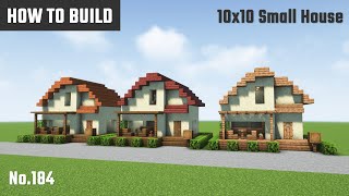 マイクラ建築：差し掛け屋根のかわいい小さな家の作り方。10x10ブロックで簡単に。No.184【Minecraft】