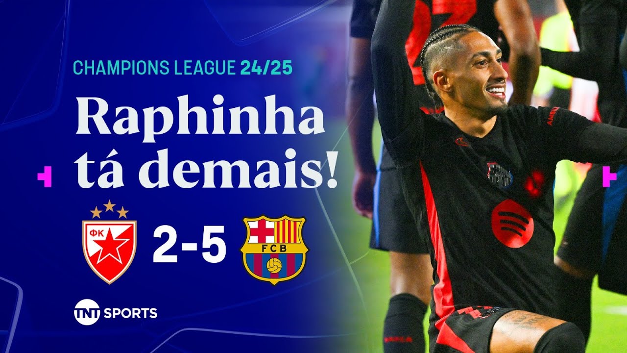 RAPHINHA JOGA DEMAIS DE NOVO, LEWA CRAVA DOIS E BARÇA DÁ OUTRO SHOW! ESTRELA VERMELHA 2X5 BARCELONA