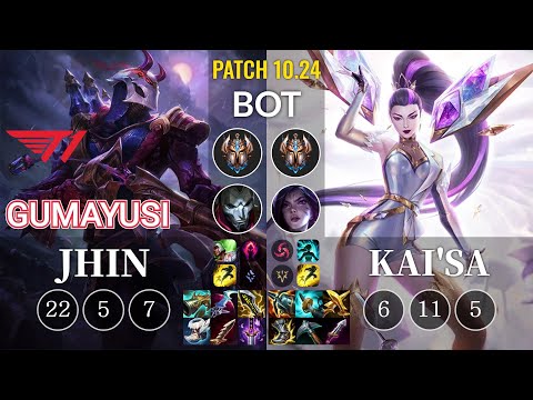 T1 Gumayusi Jhin vs Kai'Sa Bot - KR Patch 10.24