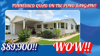 Tanglewood, FL 3BR/2BA Manufactured Home with Garage on pond lot – Fully Furnished Incredible DEAL!Tanglewood, FL 3卧/2卫制造房屋，带车库，位于池塘地块 – 全家具配备 令人难以置信的优惠！