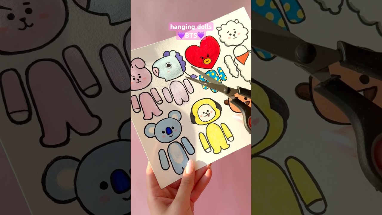 DIY hanging paper dolls BTS💜 craft for army✨ #bts #btsarmy