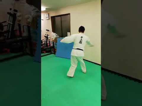 フルコンタクト空手　後ろ回し蹴り指導