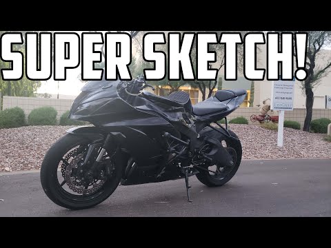 SUPER SKETCH! First Day Learning Handbrake Wheelies (636 Stunt Bike)