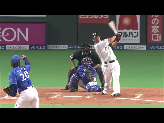 5回裏 ファイターズ中田が詰まりながらもタイムリー安打!! 猛打賞の活躍を見せる!! 2014/5/24 F-DB