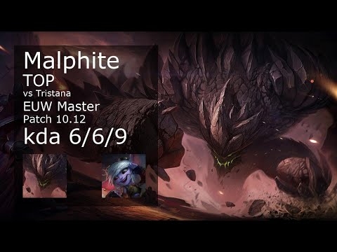 Malphite vs Tristana Top - EUW Master 6/6/9 Patch 10.12 Gameplay