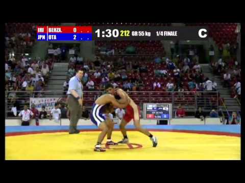 M.Behzadi (IRI) vs S.Ota (JPN) 55kg 1/4 Final - GR - 2013 Junior World Championships