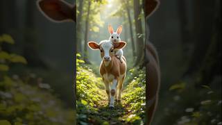 The brave rabbit and the calf 🐰 #RabbitRescue #CuteAnimals #AnimalRescue