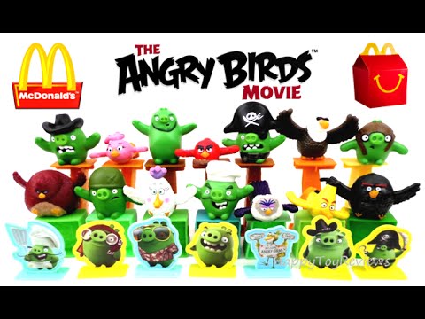 2016 McDONALD'S THE ANGRY BIRDS MOVIE SET 14 HAPPY MEAL KIDS TOYS UK ACTION U.K. COLLECTION REVIEW Video