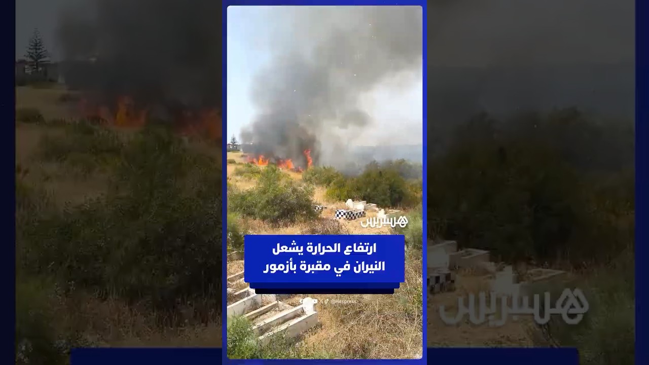 ارتفاع الحرارة يشعل النيران في مقبرة بأزمور thumbnail