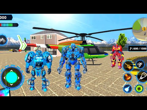 Us Police Bike Transform Robot Game - Police Robot Battle City - Android Gameplay