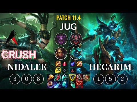 ASP Crush Nidalee vs Hecarim Jungle - KR Patch 11.4