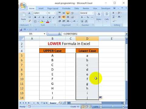 LOWER Formula in Excel | #onlineacademy | #shortvideo