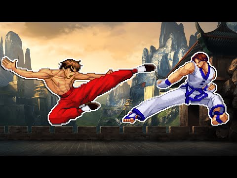 FEI LONG VS KIM KAPHWAN! KUNG FU VS TAEKWONDO! KOF VS SF!