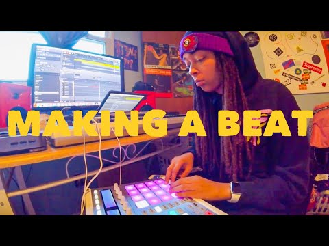 Making a beat with MASCHINE and VINYL RECORDS!!