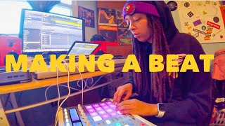 Making a beat with MASCHINE and VINYL RECORDS!!