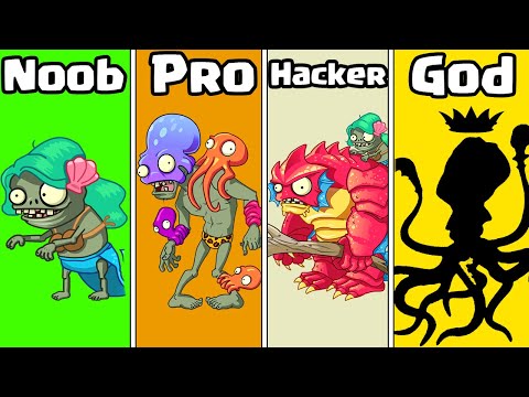 All PEA Plants Vs Team NOOB - PRO - GOD Water Zombie - Who Will Win? - PvZ 2 Challenge!