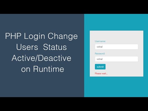 PHP Login Change Users Status Active Deactive on Runtime