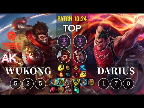 TES AK Wukong vs Darius Top - KR Patch 10.24