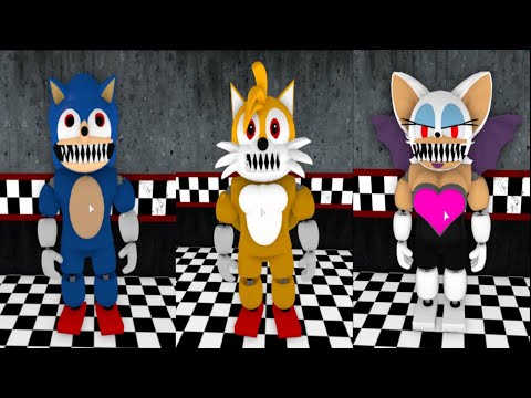 Animatronic Sonic vs Tails vs Rouge Jumpscare - Roblox Piggy Fan Game