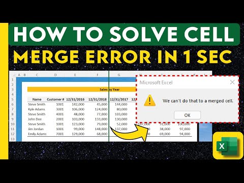 Excel Tips: How to Fix Merge Error in Excel within 1 Second!
