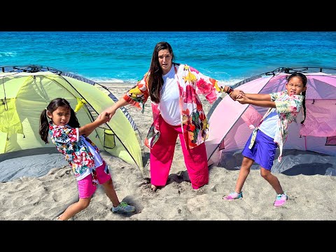 🌊 Teamwork Wins at the Beach! Andrea & Maddie Learn to Share 🏖️