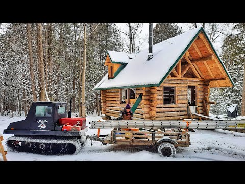 Stranded with my Snowcat. Thrown Track. / Ep77 / Outsider Log Cabin