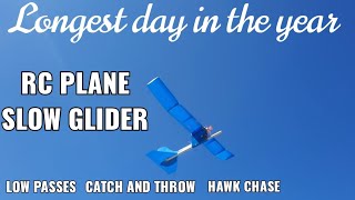 RC plane Glider (Slow Flier) - Low passes , catch n throw , hawk chase