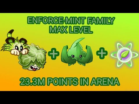 OP ENFORCE-MINT FAMILY!| MAX LEVEL PREMIUM PLANT IN ARENA| ENFORCE-MINT FAMILY| PLANS VS ZOMBIES 2|