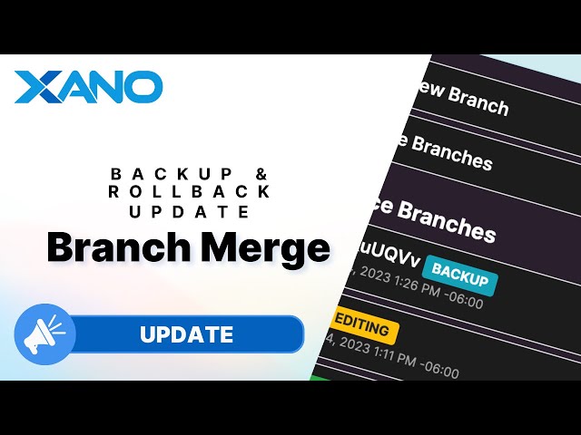 Branch Merge Update | Backup and Roll Back