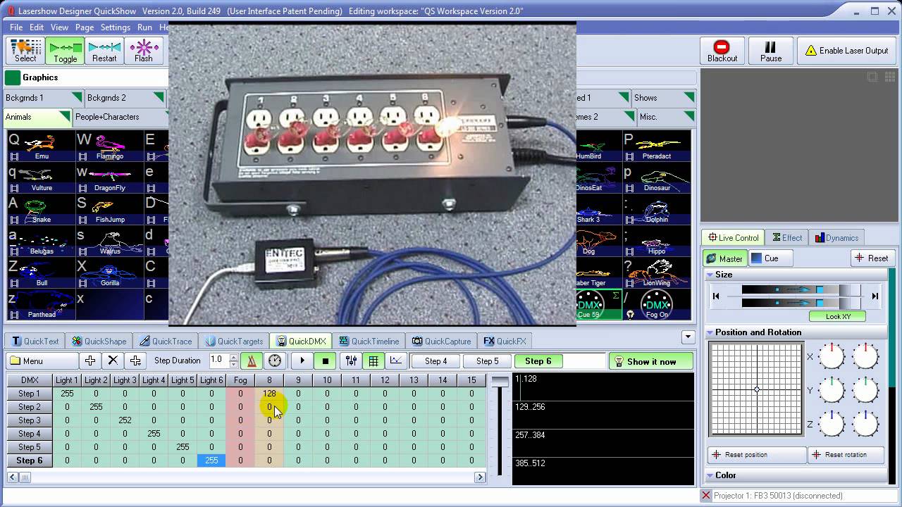 QuickShow Tutorial Chapter 11: Using DMX-512