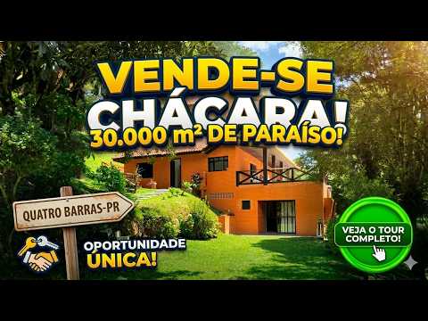 CHÁCARA 30.000m² | CASA SEDE | PISCINA NATURAL | TANQUE, CACHOEIRA | QUATRO BARRAS-PR