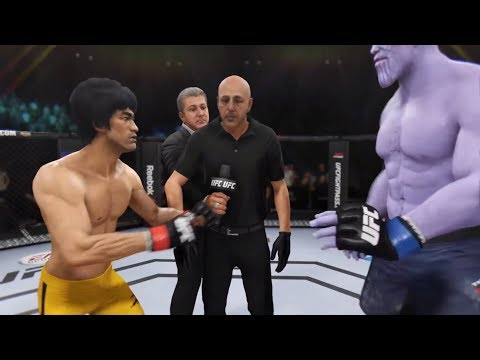 Bruce Lee vs. Thanos (EA Sports UFC 3) - CPU vs. CPU - Crazy UFC 👊🤪
