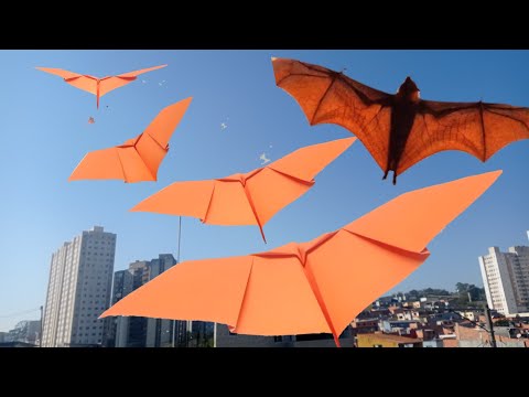Como fazer um Avião De Papel Morcego que BATE AS E VOA MUITO LONGE! Dobraduras de papel simples 