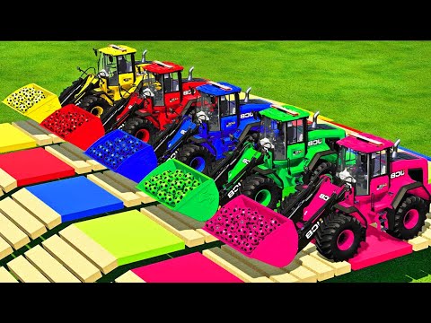 LOAD SOCCER BALLS And TRANSPORTING WITH JCB WHEEL LOADERS And TRACTORS - Farming Simulator 2022