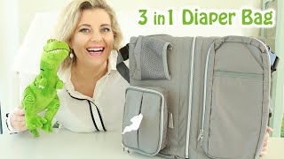 ZOOAWA 3 in 1 DIAPER BAG | Foldable Travel Bassinet for Babies 👶