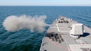 Download lagu 5-inch 62-caliber Mk 45 Naval Gun Live Fire – Arleigh Burke-class Destroyer mp3