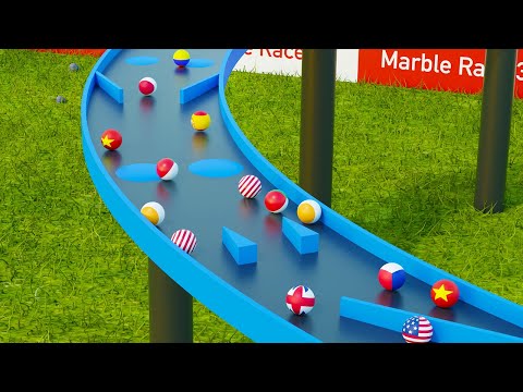 Countryballs Marble Race 3D - 18 Countries Marble Race Tournament