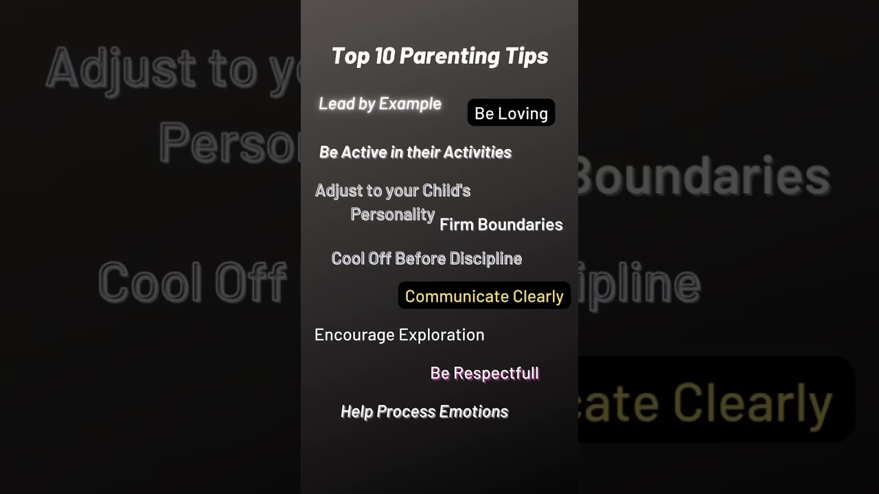 Top 10 Parenting Tips 💜#parentingtips #topten #parenting #parentingadvice #shorts