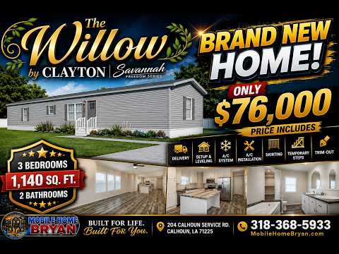 🏡 BRAND NEW Clayton Home for ONLY $76,000! | 3 Bed 2 Bath | The Willow Home Tour
