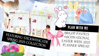 Plan With Me: Easter Week 2025 in my classic Happy Planner (feat. StickWithCatie stickers)