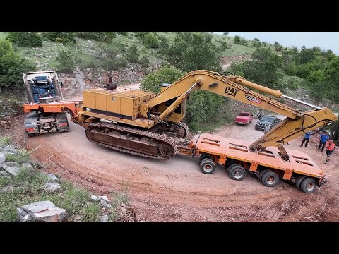 Transporting The Caterpillar 245B Excavator With Goldhofer Trailer - Fasoulas Heavy Transports
