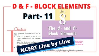 d and f block elements class 12 | Oxides and Oxoanions of Metals | Part 11