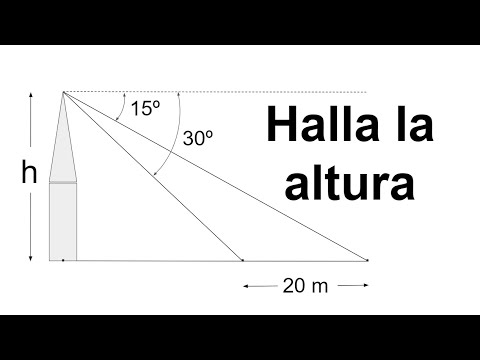 HALLAR LA ALTURA DE LA TORRE. Problemas de trigonometría.