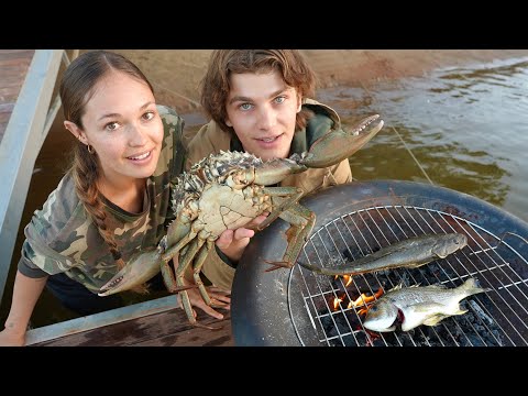24 Hour RIVER MONSTER Jetty Fishing Challenge! (Catch & Cook)