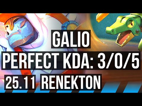 GALIO vs RENEKTON (MID) | 3/0/5, Rank 11 Galio | EUW Challenger | 25.11
